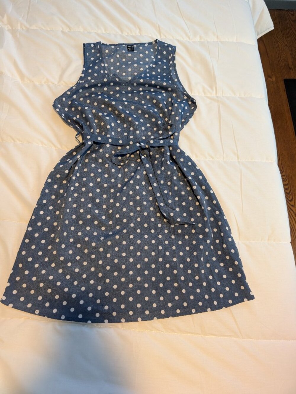 Slate Blue and Cream Mini Dress S / 4